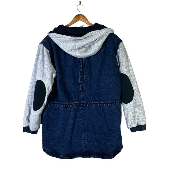 Vintage Out Brook Dark Wash Denim Hooded Jacket Womens M Blue Streetwear Casual - Picture 5 of 7